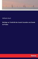 Beitrage Zur Textkritik Der Auzels Cassadors Von Daude de Pradas 3744619397 Book Cover