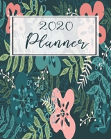2020 Planner Weekly and Monthly: January to December: navy floral Cover (2020 Pretty Simple Planners): Organizer planner / Gift, 140 Pages, 8x10, Soft Cover, Matte Finish 1659545307 Book Cover