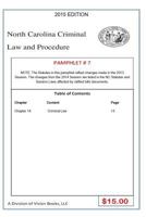 North Carolina Criminal Law and Procedure-Pamphlet # 7 1502305984 Book Cover