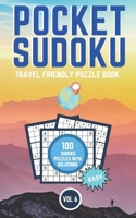 Pocket Sudoku, Travel Friendly Puzzle Book: 100 Easy Sudoku Puzzles With Solutions, Compact Format For Vacation Or Holidays - Volume 6 B08WZBYX7S Book Cover