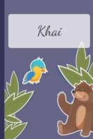 Khai: Personalized Notebooks - Sketchbook for Kids with Name Tag - Drawing for Beginners with 110 Dot Grid Pages - 6x9 / A5 size Name Notebook - Perfect as a Personal Gift - Planner and Journal for ki 1697441823 Book Cover