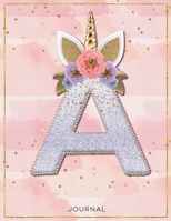 Personalized Monogram Unicorn Lined Notebook, 120 pages, 85.x11, Journals for girls and women for writing goals, quotes, and daily tasks - Letter A 1676814930 Book Cover