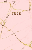 2020: Monthly and weekly all in one planner with calendar, schedule, assignments, 2021 future plans and more. Monday start week. Fits in purse. 8.5 x 5.5 (Half letter size) (Marble look, pink golden d 1690115424 Book Cover