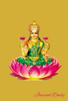 Journal Daily: Goddess Of Fortune, Wealth & Prosperity Lakshmi Notebook, Mandala Backcover, Lined Blank Journal, 6 x 9, 120 White Color Pages, Matte Finish Cover. 1088823971 Book Cover