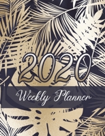 Gold Palm Leaf Weekly Planner: 2020 dated yearly planning calendar with notes; 1-page per week spread 1704307147 Book Cover