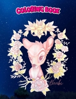 Coloring Book: Easter Bambi Floral Watercolor Portrait, Children Coloring Book, 100 Pages to Color B096TRTPWQ Book Cover