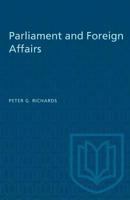 Parliament and Foreign Affairs 1487573383 Book Cover