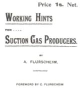 Working Hints For Suction Gas Producers. 1973859955 Book Cover