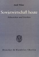 Sowjetwirtschaft Heute: Schwachen Und Starken 3428016416 Book Cover
