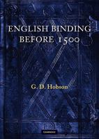 English Binding Before 1500 0521137284 Book Cover