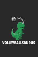 Dinosaurier Volleyball Notizbuch: Dinosaurier Volleyball Notizbuch f�r Liebhaber / Notizheft / Notizblock A5 (6x9in) Dotted Notebook / Punkteraster / 120 gepunktete Seiten 1673769772 Book Cover