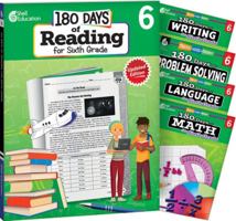180 Days of Sixth Grade Practice, 6th Grade Workbook Set for Ages 10-12, Includes 5 Assorted Sixth Grade Workbooks to Practice Math, Reading, Grammar, ... Problem Solving Skills 1425828035 Book Cover