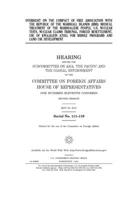 Oversight on the Compact of Free Association with the Republic of the Marshall Islands (RMI): medical treatment of the Marshallese people, U.S. nuclear tests, Nuclear Claims Tribunal, forced resettlem 1702429792 Book Cover