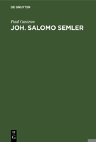 Joh. Salomo Semler 3111178943 Book Cover