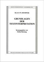 Grundlagen Der Textinterpretation 3515081313 Book Cover