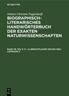 N - Q. Berichtsjahre 1932 bis 1962, Lieferung 5 3112646371 Book Cover