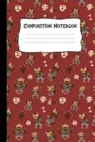 Composition Notebook: Skull, Bones & Werewolf Pattern Cute Halloween Journal 6x9 Wide Ruled 1702161544 Book Cover