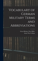 Vocabulary of German Military Terms and Abbreviations 1016066643 Book Cover