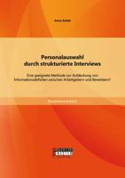 Personalauswahl Durch Strukturierte Interviews 3956841964 Book Cover