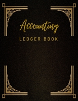 Accounting Ledger Book: General Business Ledger Checking Account Transaction Register Cash Book For Bookkeeping 6 Column Payment Record And Tracker Log Book Black And Gold Glitter Frame 1654435716 Book Cover