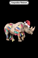Composition Notebook: Santa Rhino Christmas Lights Rhino Lover Christmas Gift Journal/Notebook Blank Lined Ruled 6x9 100 Pages 1708609350 Book Cover