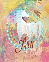 Ava: Colorful Rainbow Unicorn - 100 Pages 8X10 Girl's Composition Wide Ruled Notebook 168944035X Book Cover