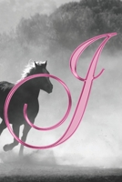 J Journal: A Monogram J Initial Capital Letter Notebook For Writing And Notes: Great Personalized Gift For All First, Middle, Or Last Names (Pink Gold Horse Equestrian Animal Print) 1673651046 Book Cover