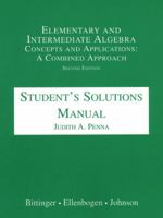 Student's Solutions Manual Elementary and Intermediate Algebra: Concepts and Applications 0321586239 Book Cover