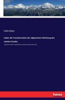 Ueber Die Transformation Der Allgemeinen Gleichung Des Zweiten Grades 3743651378 Book Cover