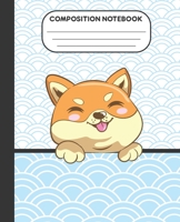 Composition Notebook: Cute Kawaii Japanese Shiba Inu Dog Blue Notebook and Journal with Wide Lined Ruled Paper Pages for Girls and Boys, Perfect Workbook for Writing Notes and Exercise 1671773098 Book Cover