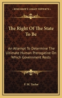 The Right of the State to Be 1240101473 Book Cover