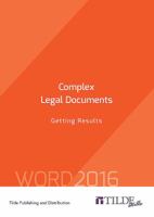 Complex Legal Documents: Getting Results 0734608837 Book Cover