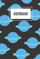 Planet print blue notebook: novelty notebook 6x9 1672796881 Book Cover