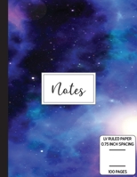 Notes: Low Vision Notebook 0.75 Inch LV Ruled Paper Full Size Bold Large Print Lined Page Numbers Midnight Black Rock Cover 1705871127 Book Cover