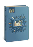The Action Bible Study Bible ESV, Leathersoft, Blue, Full Color (Action Bible Series) 0830787445 Book Cover