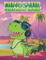 Dinosaur Coloring Book: For Kids: Dinosaur Dance, baseball player, rock star, listening music with headphones, playing skateboard and more ! B08L46BMXG Book Cover