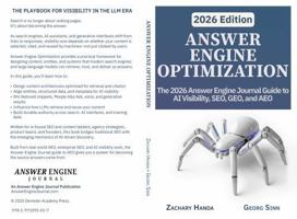Answer Engine Optimization: The 2026 Answer Engine Journal Guide to AI Visibility, SEO, GEO, and AEO 1971093017 Book Cover