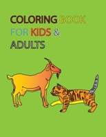 Coloring Book For Kids & Adults: Cool Animals, Birds, Insects to color B08X63FKZQ Book Cover