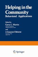 Helping in the Community: Behavioral Applications 0306404028 Book Cover