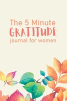 The 5 Minute Gratitude Journal for Women Find Happiness Everyday: Notebook Size 6x9 Inches 120 Pages 166039354X Book Cover