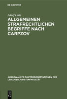 Allgemeinen strafrechtlichen Begriffe nach Carpzov 3112442954 Book Cover