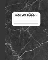 Composition Notebook: College Ruled Notebook Pretty Black Marble Design Lined Journal 100 Pages 7.5 X 9.25 School Subject Book Notes Student Kids Teenager Adult Teacher Gift 169893520X Book Cover