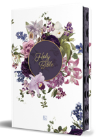 KJV Holy Bible, Large Print Handy Size format, Hardcover, Purple flower, page edge design, Thumb Index, Ribbon Marker, and Red Letter / KJV Holy Bible, Large B0GZMG9LNC Book Cover