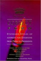 Debrett's Correct Form (Debretts) 0905649001 Book Cover
