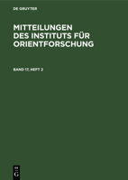 Mitteilungen des Instituts für Orientforschung 3112615794 Book Cover