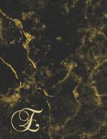E: College Ruled Monogrammed Gold Black Marble Large Notebook 1097817512 Book Cover