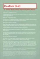 Custom Built: A Twenty Year Survey Of Work By Allan Wexler 1564660702 Book Cover