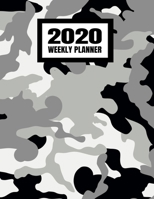 2020 Weekly Planner: Black And Gray Grey Camo Pattern January 2020 - December 2020, Weekly Calendar Agenda And Daily Schedule - Camouflage (8.5x11) 1708133119 Book Cover