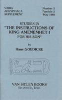 Studies in 'the Instructions of King Amenemhet I for His Son' 0933175159 Book Cover