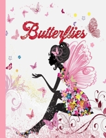 Butterflies: cute butterfly coloring book for adults,men,woman's,girls,boys,easy designs and large pictures of butterflies B08BW5Y3FH Book Cover